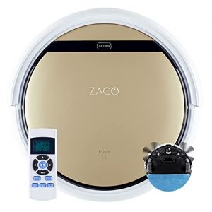 ZACO - Robot Aspirateur V5sPro avec Télécommande - Robots Aspirateurs Laveurs 2 en 1 Intelligents sans Fil pour Sol dur et Tapis - Nettoyeur Autonome, Navigation, pour Cheveux et Poils d’Animaux