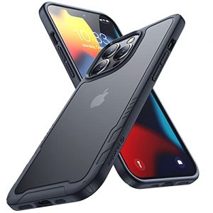Humixx Coque Antichoc pour iPhone 13 Pro de qualité Militaire - Protection Indestructible Contre Les Chutes - Fine et Mate - Arrière Rigide translucide avec Bords en Silicone TPU - 6,1"